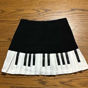 Kawaii Black and White Piano Mini Skirt
